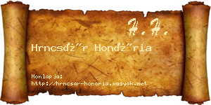 Hrncsár Honória névjegykártya